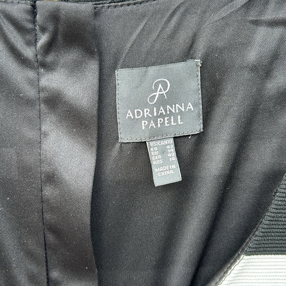 Adrianna Pappell Black and White Shift Dress Career Wear Flattering Midi Size 10 - Picture 3 of 5